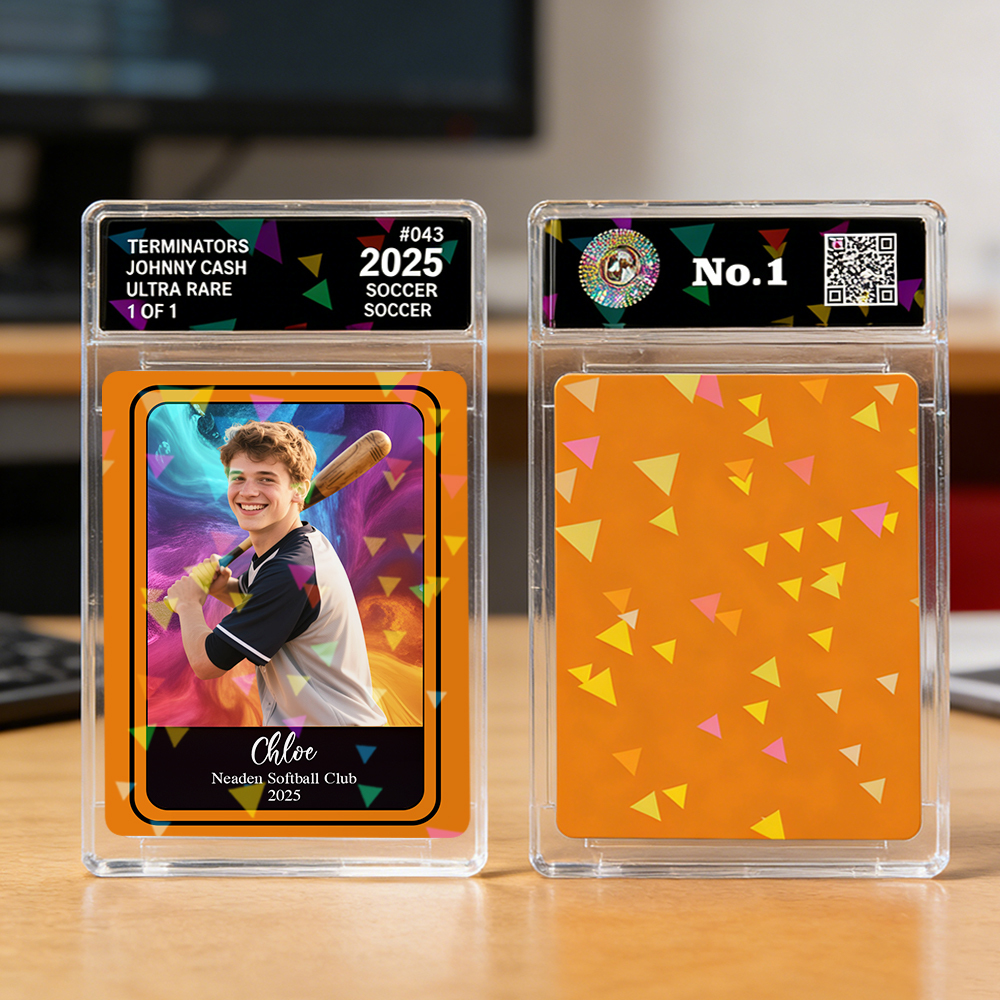 Tarjeta de juego con temática deportiva personalizada, tarjeta fotográfica personalizada con opciones de fondo colorido, regalo para atletas y fanáticos de los deportes - mymoonlampes