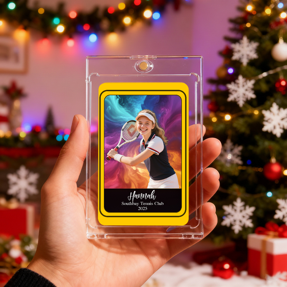 Tarjeta deportiva personalizada para niños Tarjeta de retrato personalizada con nombre del equipo Gran idea de regalo para atletas Regalo de Navidad - mymoonlampes