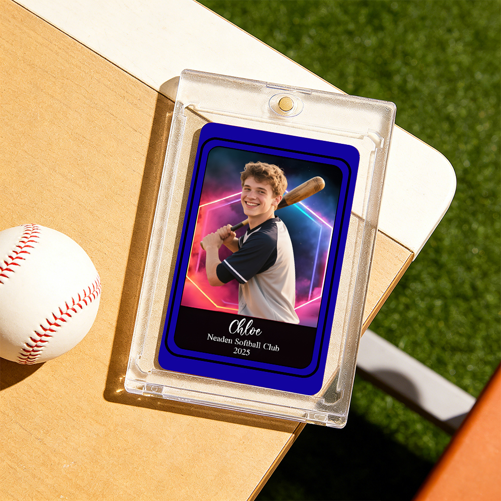 Tarjeta de juego con temática deportiva personalizada, tarjeta fotográfica personalizada con opciones de fondo colorido, regalo para atletas y fanáticos de los deportes - mymoonlampes