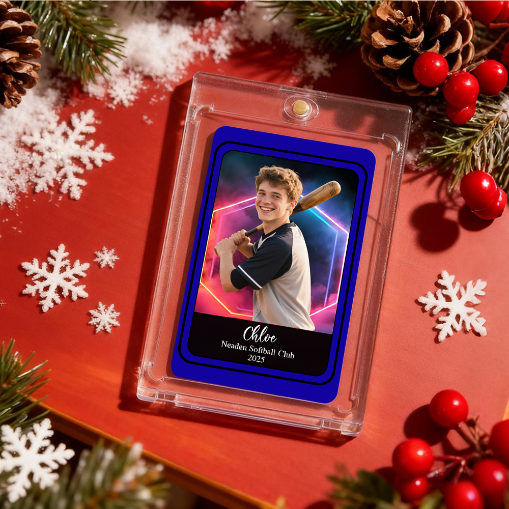 Tarjeta deportiva personalizada para niños Tarjeta de retrato personalizada con nombre del equipo Gran idea de regalo para atletas Regalo de Navidad - mymoonlampes
