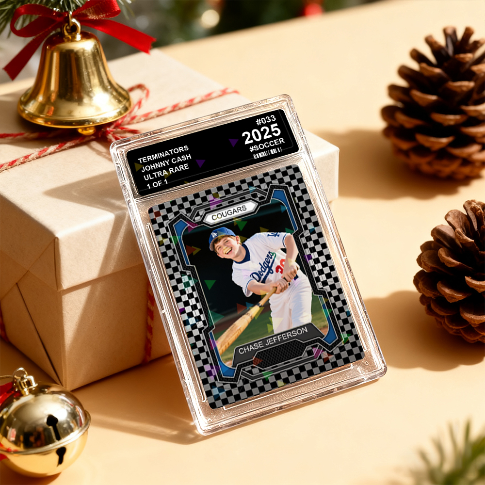 Tarjeta deportiva personalizada para niños Tarjeta de retrato personalizada con nombre del equipo Gran idea de regalo para atletas Regalo de Navidad - mymoonlampes