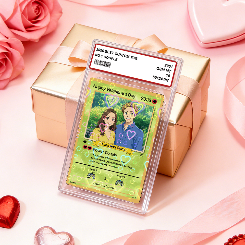 Tarjeta De Pareja Poderosa Personalizada Para San Valentín, Tarjeta De Aniversario Personalizada Con Foto De Pareja Estilo Anime, El Mejor Regalo De San Valentín Para Tu Pareja. - mymoonlampes