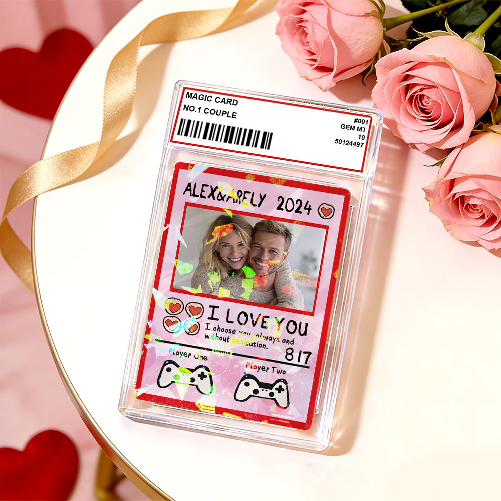 Tarjeta De Pareja Poderosa Personalizada Para San Valentín, Tarjeta De Aniversario Personalizada Con Foto De Pareja Estilo Anime, El Mejor Regalo De San Valentín Para Tu Pareja. - mymoonlampes