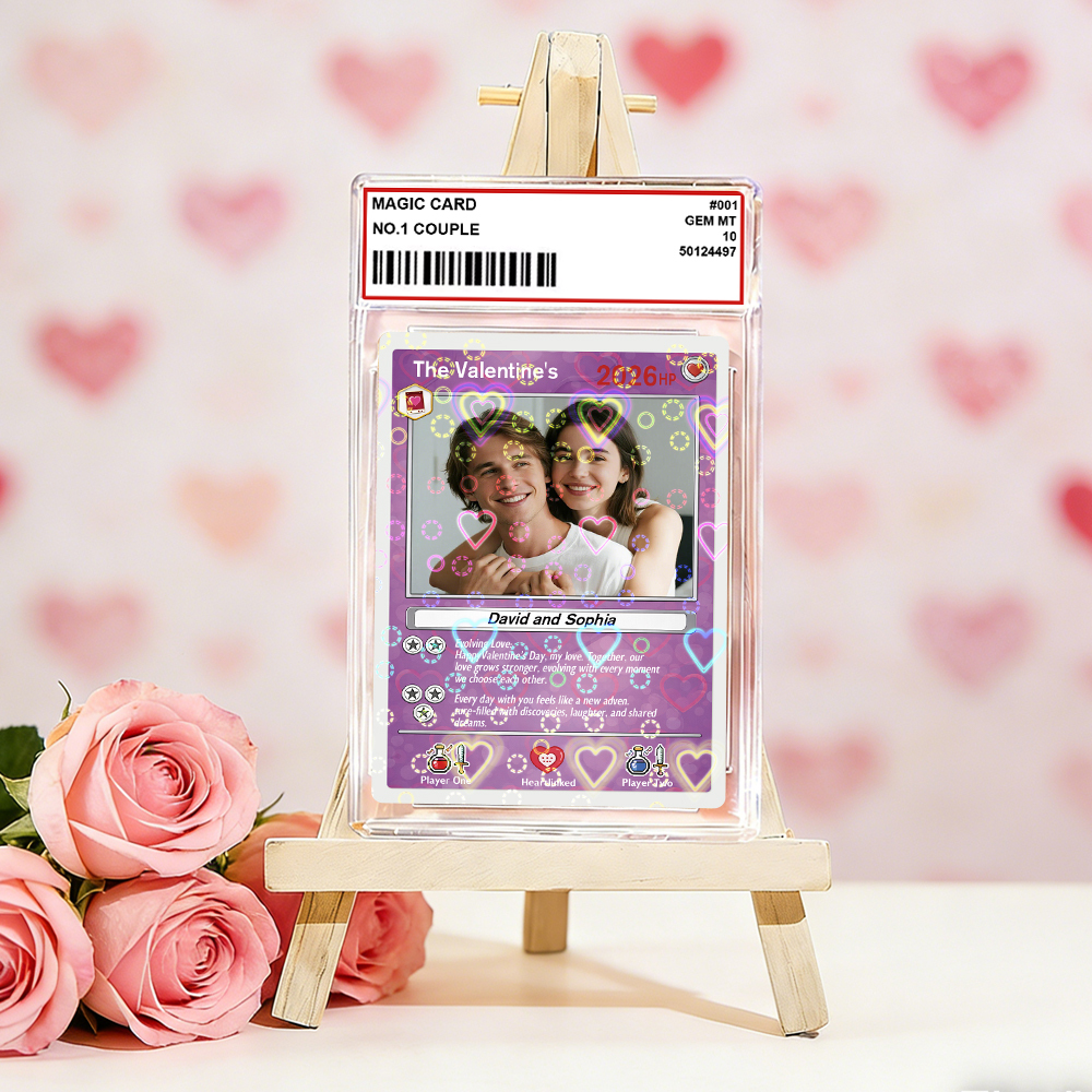 Tarjeta De Pareja Poderosa Personalizada Para San Valentín, Tarjeta De Aniversario Personalizada Con Foto De Pareja Estilo Anime, El Mejor Regalo De San Valentín Para Tu Pareja. - mymoonlampes