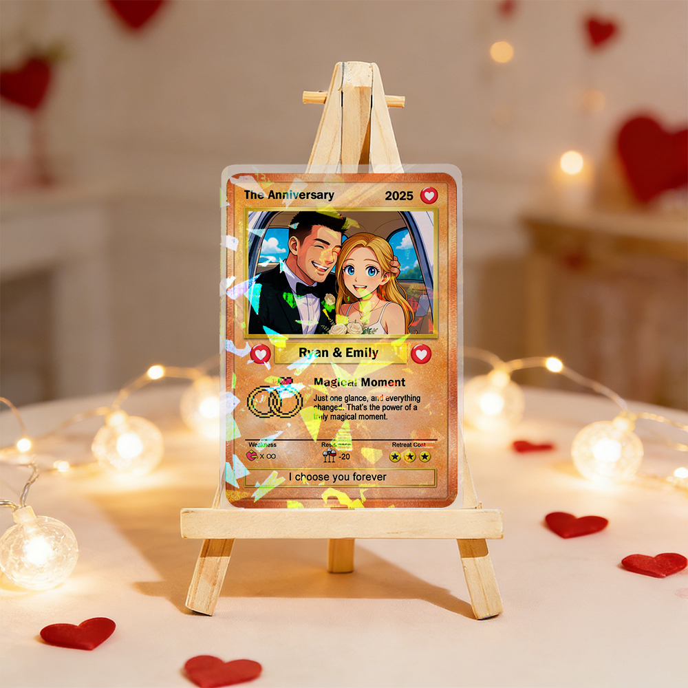 Tarjeta De Poke Personalizada Para Pareja, Regalo De Bolsillo Con Estética De Anime, Tarjetas Coleccionables Personalizadas, Idea De Regalo De Aniversario Para San Valentín. - mymoonlampes