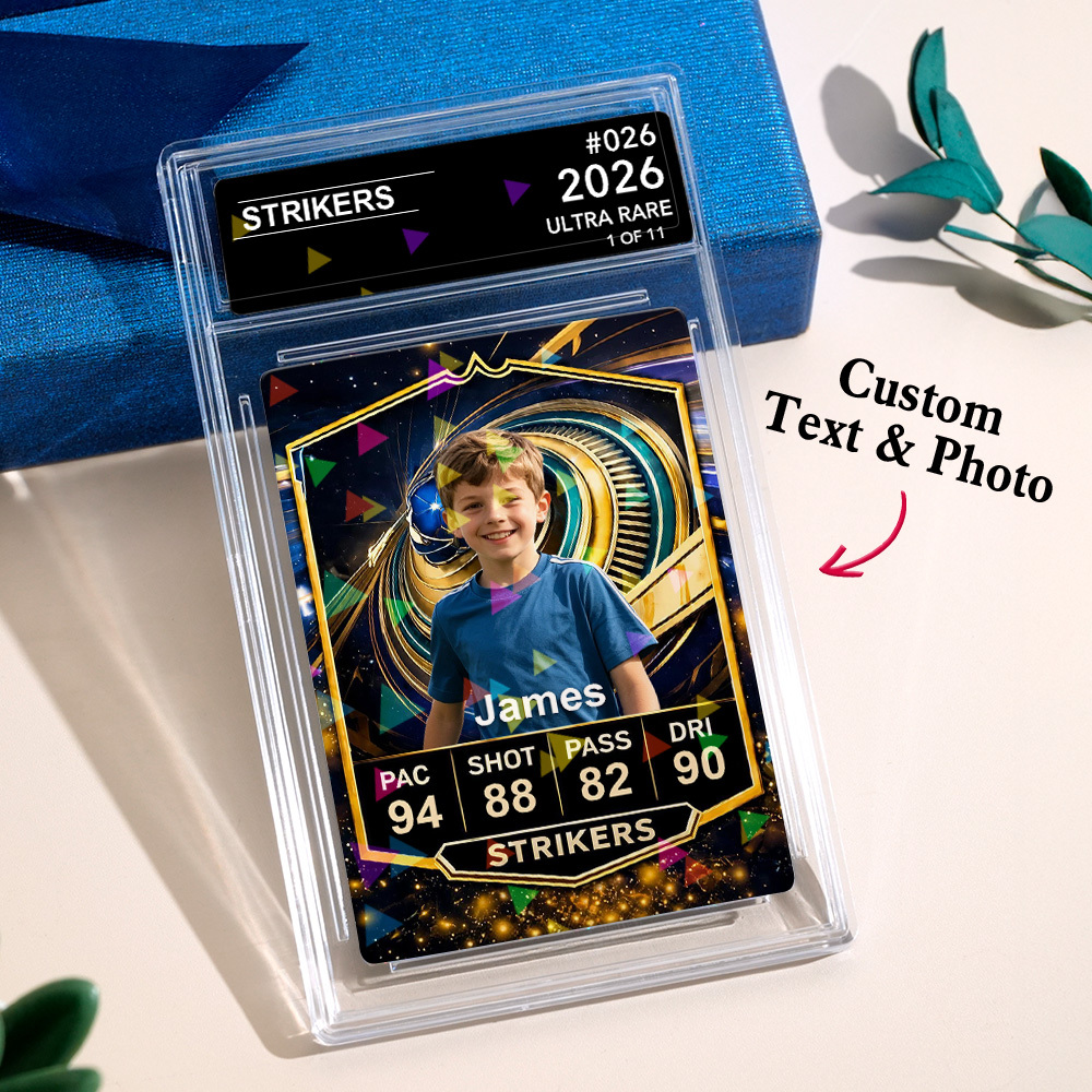 Placa personalizada para tarjetas coleccionables de jugadores de fútbol: exhibición personalizada de tarjetas deportivas para niños, regalo de losa acrílica para niños - mymoonlampes