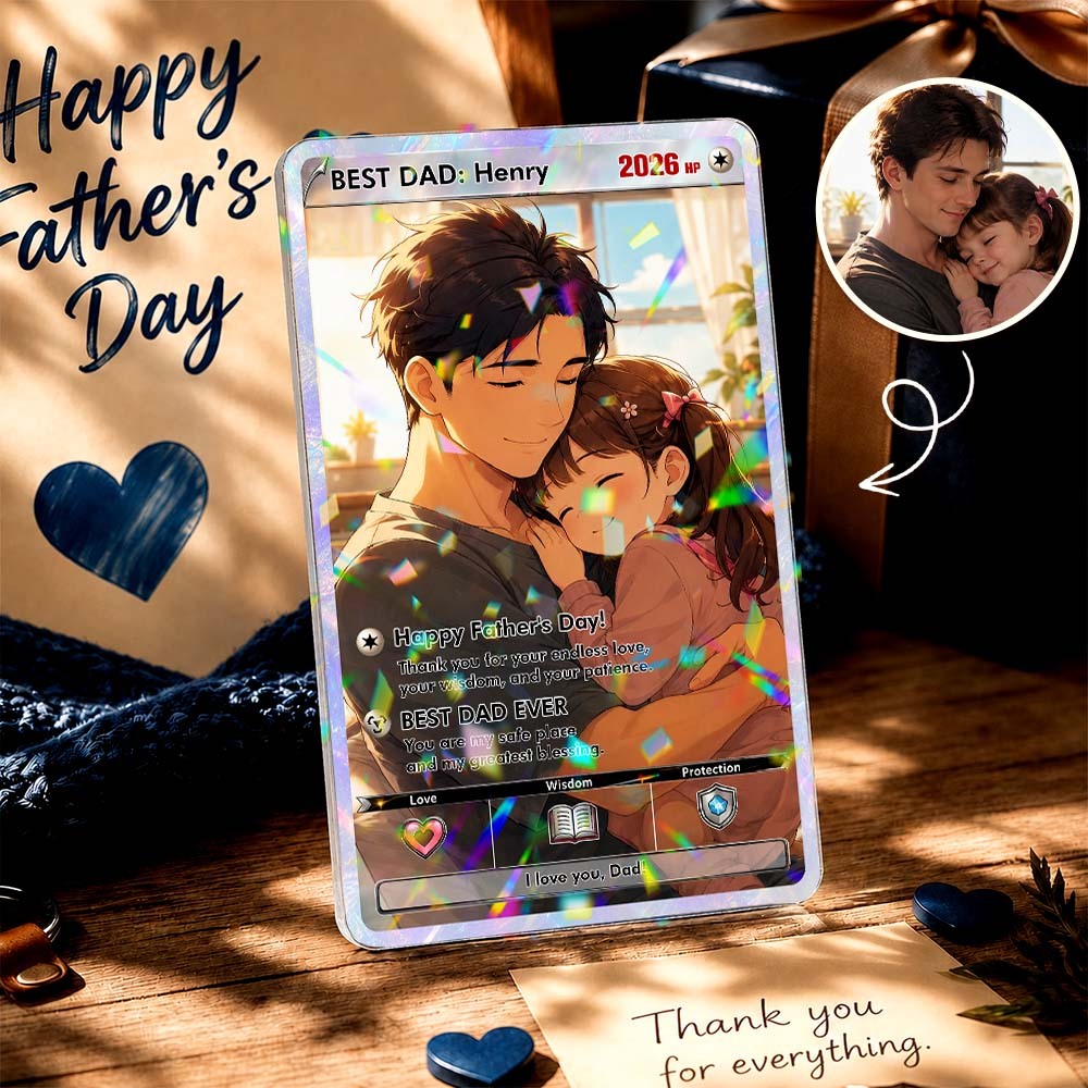 Tarjeta Personalizada Para Papá Jugador Del Día Del Padre, Regalo Personalizado De Recuerdo De Intercambio De Fotografías Para Papá, Regalo De Niños Para Padre - mymoonlampes