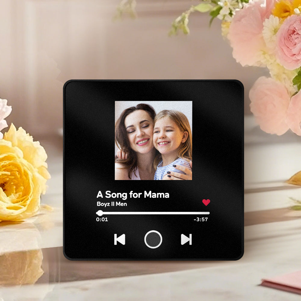Regalos para el Día de la Madre, imán para el refrigerador, calcomanía de pared con fotos y música, movimiento musical reproducible sin teléfono celular, imán para refrigerador con música profesional, puede reproducir canciones