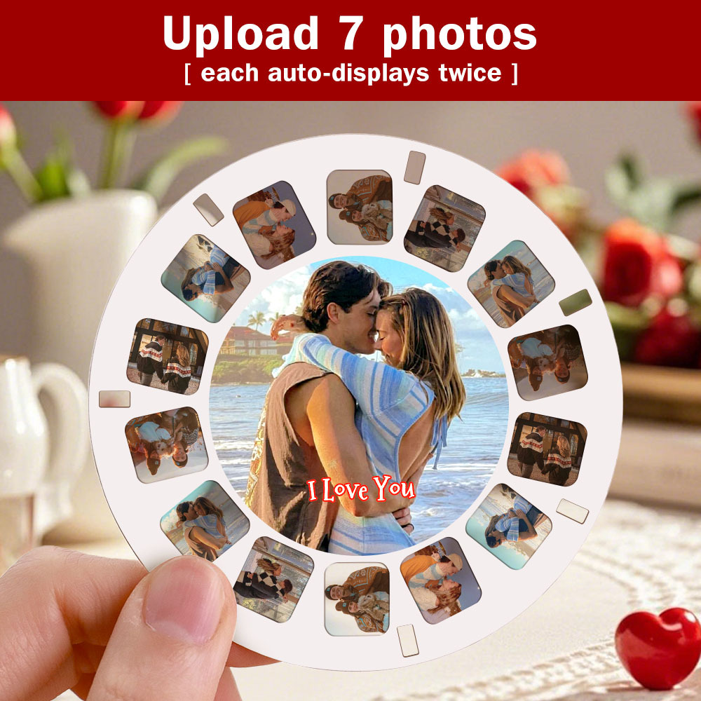 Visor 3d Personalizado Y Carrete. Regalo Navideño Rosa Personalizado Con Tus Propias Fotos. Visor De Texto Y Fotos. Varias Películas Disponibles. Visor Rojo. - mymoonlampes