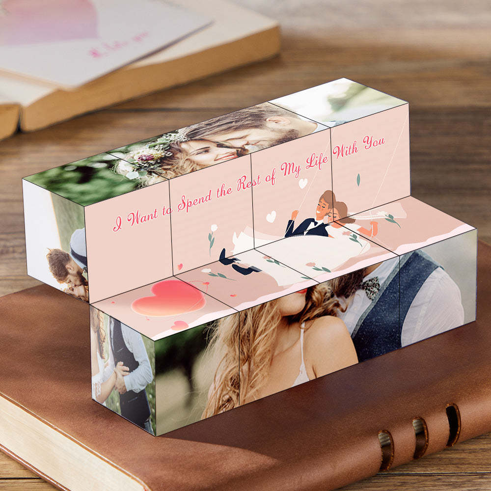 Cubo De Rubik Personalizado Con Foto Infinita, Decoración Para El Hogar, Regalos De Aniversario - mymoonlampes