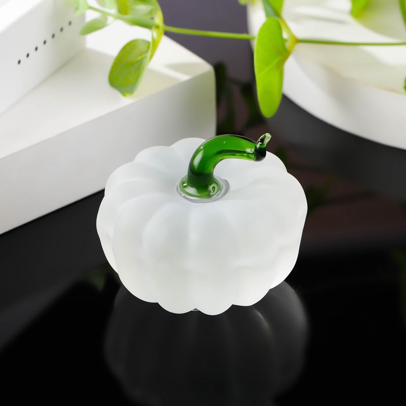 Figura Decorativa De Calabaza De Cristal, Adorno Realista De Calabaza Para Escritorio, Ideal Para El Hogar Y La Oficina. Regalo De Halloween. - mymoonlampes