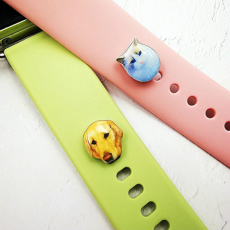 Charm Para Apple Watch Con Imágenes Personalizadas, Broche Para Correa De Apple Watch, Pin Para Correa De Reloj, Regalos Para Amantes De Las Mascotas, Regalos Conmemorativos Personalizados - mymoonlampes