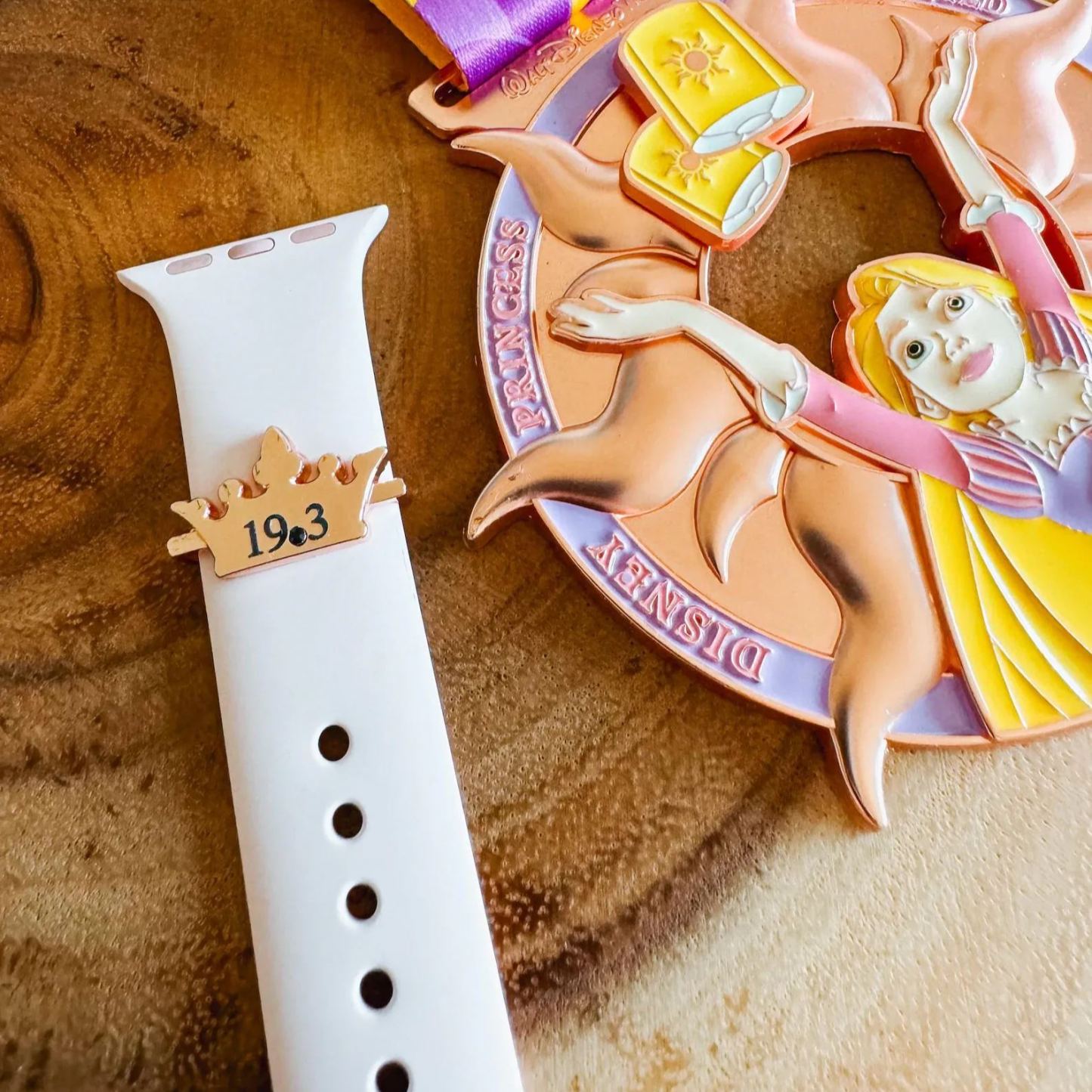 Accesorio De Pulsera De Reloj Personalizado Con Dije De Princesa, Barra De Kilometraje | Runner Bling - mymoonlampes