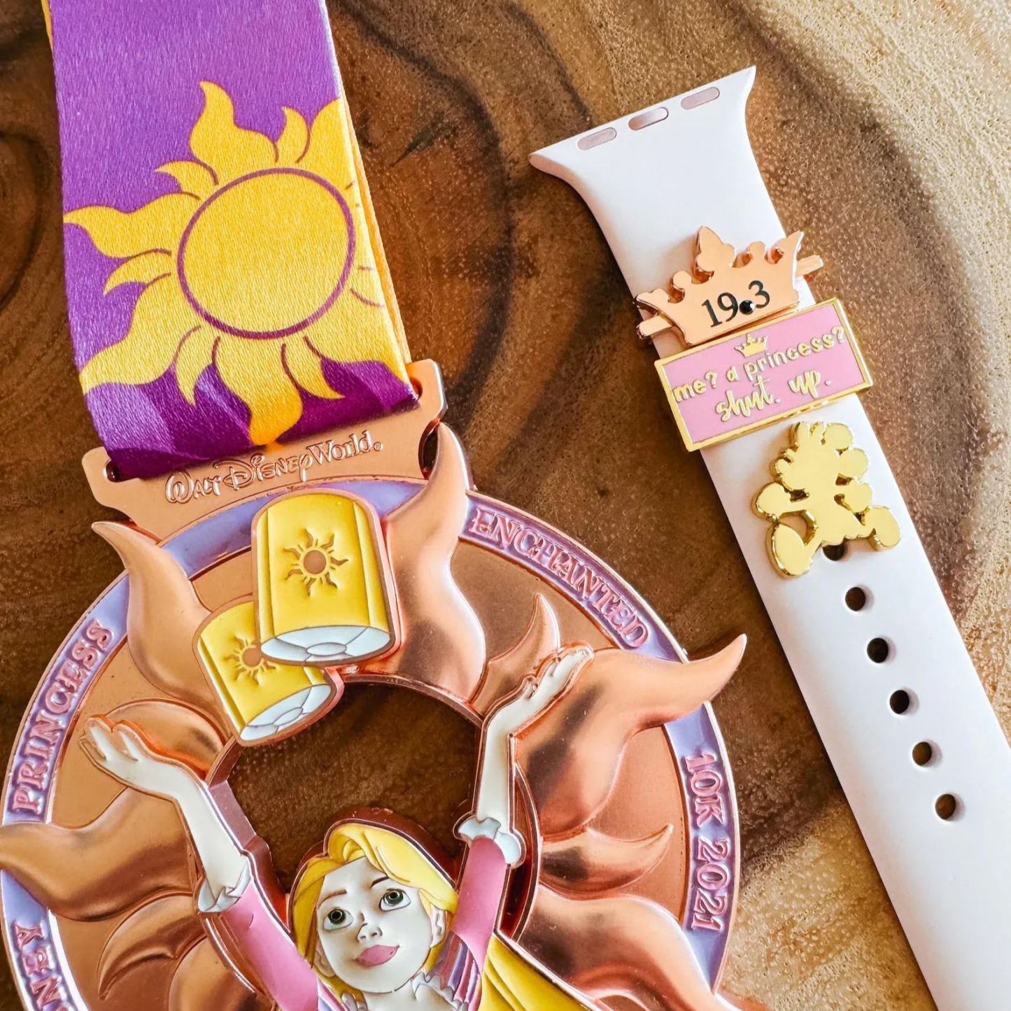 Accesorio De Pulsera De Reloj Personalizado Con Dije De Princesa, Barra De Kilometraje | Runner Bling - mymoonlampes
