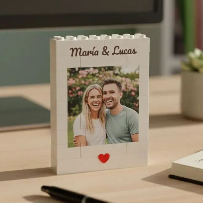 Marco De Rompecabezas De Ladrillos Con Fotos Personalizado: Construye Tu Amor, Un Regalo Romántico Para San Valentín Y Aniversarios. - mymoonlampes