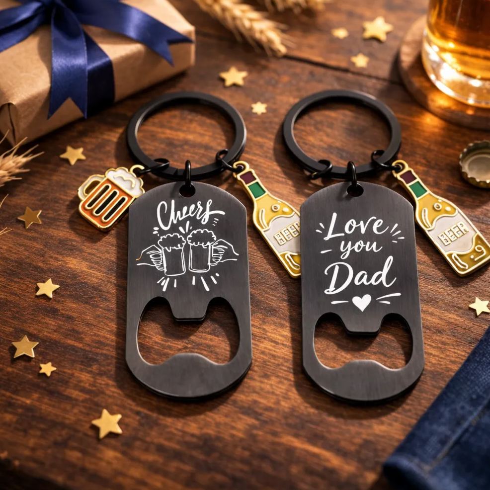 Llavero Abridor De Botellas De Metal Grabado Personalizado, Regalo Personalizado Para Papá Para El Día Del Padre, Mini Abridor De Cerveza