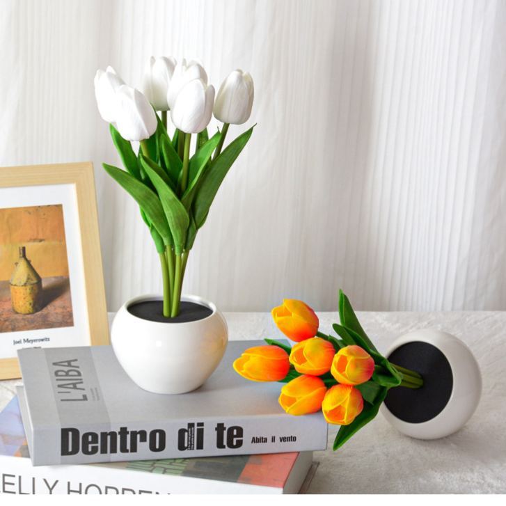 Lámpara De Noche Decorativa Con Forma De Flor Artificial, Lámpara De Mesa Con Forma De Planta Para Dormitorio, Lámpara De Mesa Ambiental Romántica, Regalo. - mymoonlampes