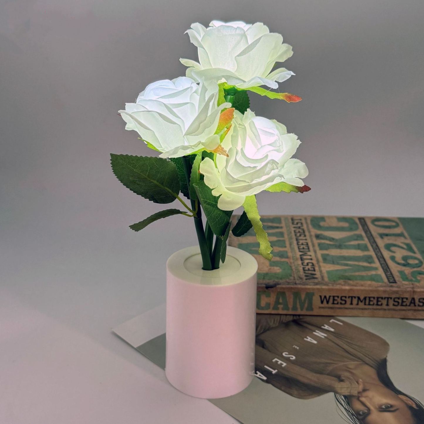 Lámpara De Noche Decorativa Con Forma De Flor Artificial, Lámpara De Mesa Con Forma De Planta Para Dormitorio, Lámpara De Mesa Ambiental Romántica, Regalo. - mymoonlampes