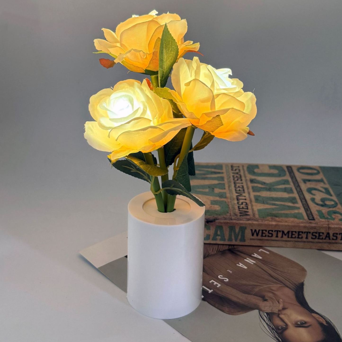 Lámpara De Noche Decorativa Con Forma De Flor Artificial, Lámpara De Mesa Con Forma De Planta Para Dormitorio, Lámpara De Mesa Ambiental Romántica, Regalo. - mymoonlampes