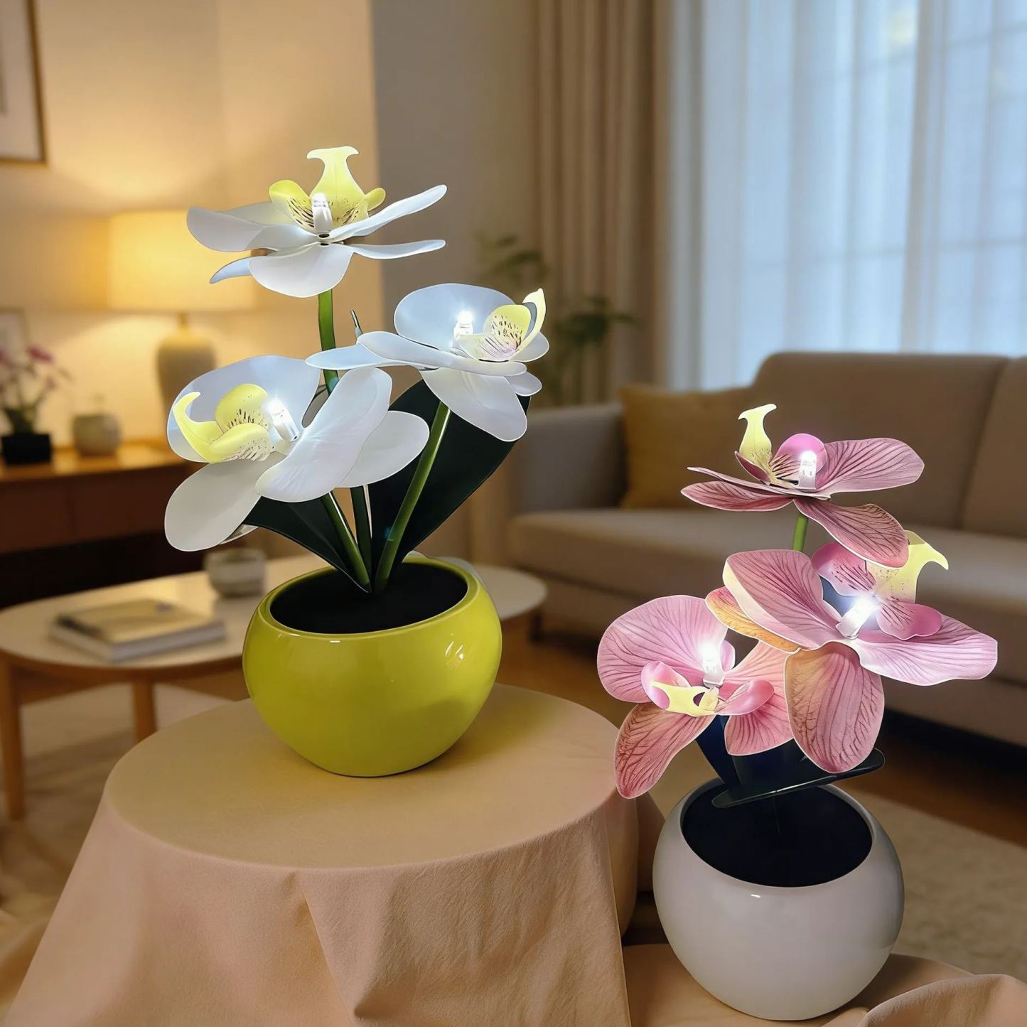 Lámpara De Noche Led Con Forma De Orquídea Artificial, Lámpara De Mesa Con Forma De Mariposa, Luz Decorativa Para El Dormitorio O Escritorio. - mymoonlampes