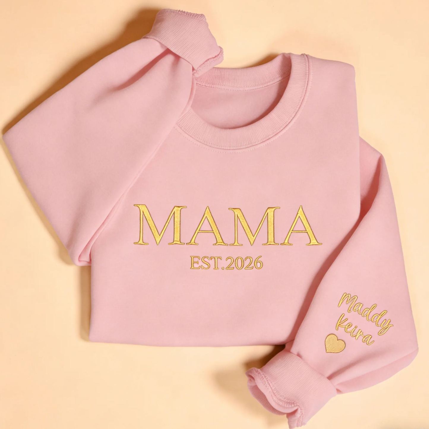 Sudadera Personalizada Bordada Para Mamá, Sudadera Con Capucha Personalizada Bordada Para Mamá, Conjunto Para Mamá Primeriza, Ropa Para Anunciar El Embarazo, Regalos Para El Día De La Madre. - mymoonlampes