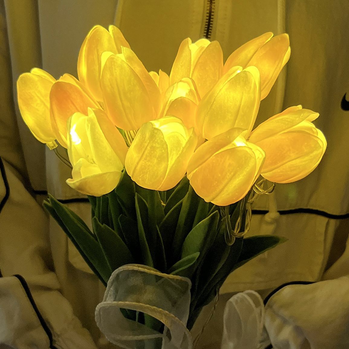 Lámpara De Noche Led Diy Con Forma De Tulipán Artificial, Lámpara De Ambiente Para Mesita De Noche, Funciona Con Pilas, Lámpara De Mesa Floral Hecha A Mano - mymoonlampes