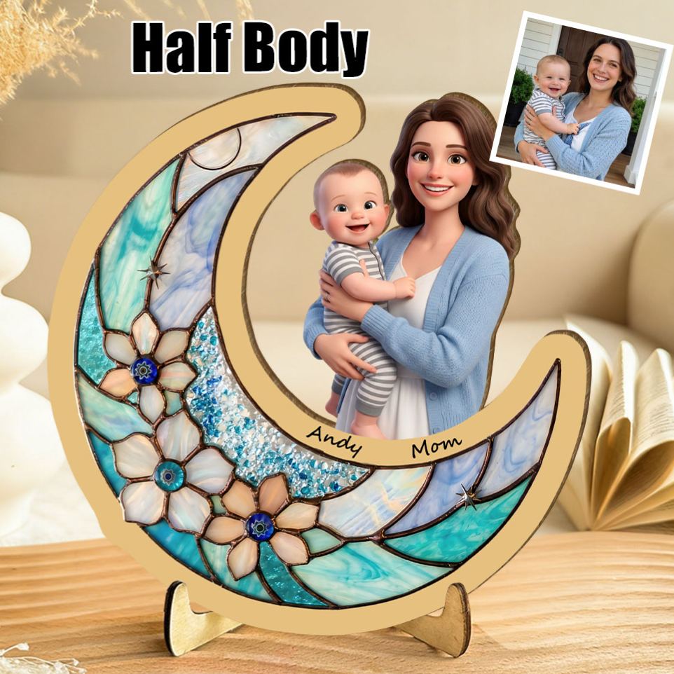 Cuadro Decorativo De Madera 3d Personalizado Con Diseño De Dibujos Animados, Retrato De Dibujos Animados A Medida, Decoración Única Para El Hogar En Madera, El Mejor Regalo Del Día De La Madre Para Mamá.