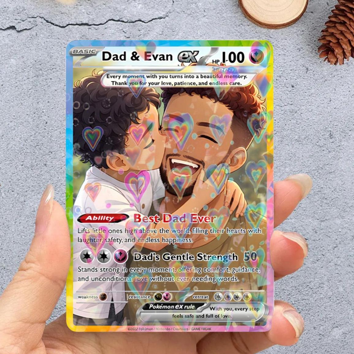 Tarjeta Del Día Del Padre | Tarjeta Fotográfica Personalizada | La Mejor Tarjeta Tipo Billetera Para Papá | Tarjeta Coleccionable Personalizada, Regalo Personalizado Para Papá | Regalo De Niños | Nuevo Regalo De Papá - mymoonlampes