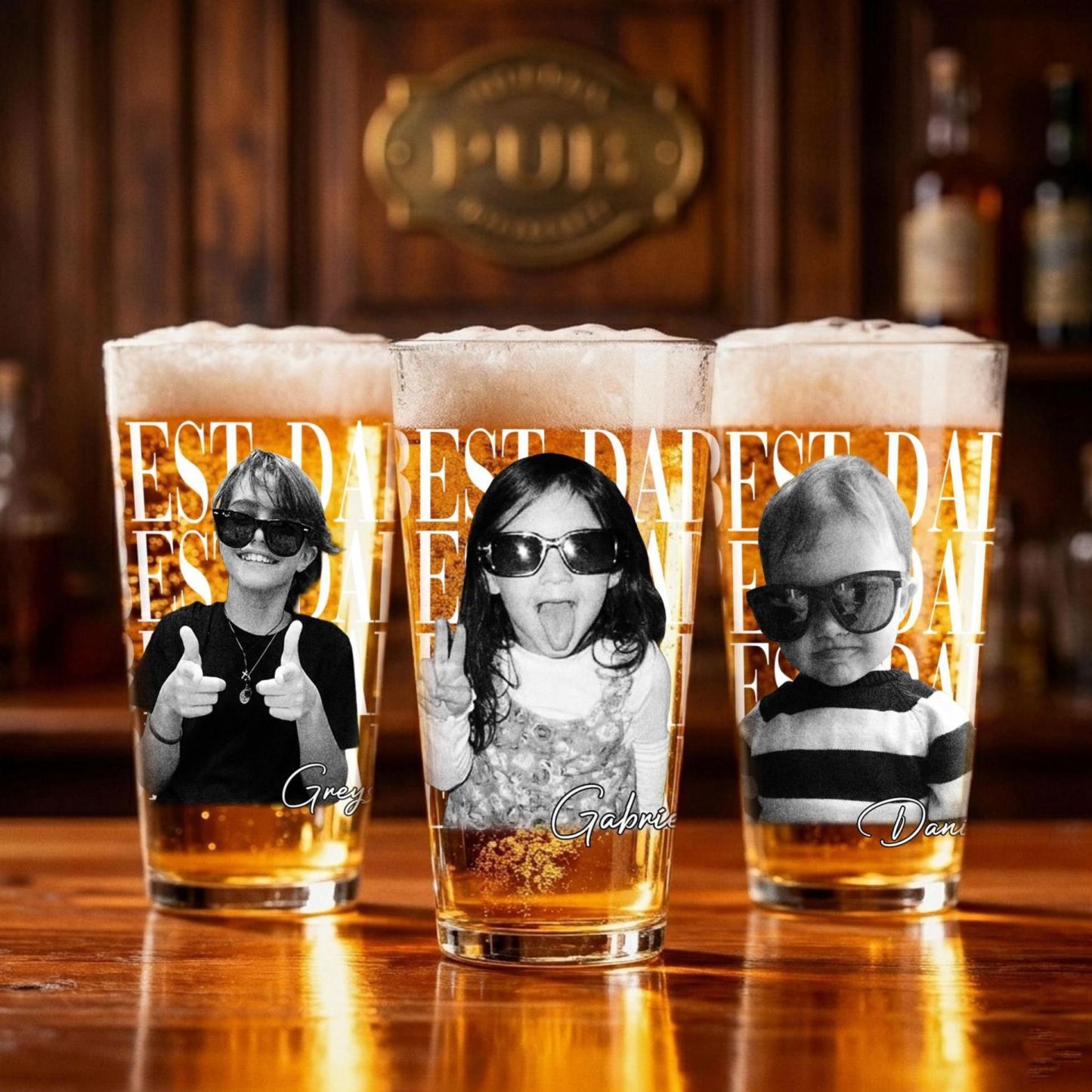 Foto personalizada vaso de cerveza para papá, regalo del día del padre para papá, regalos divertidos para papá con foto de niños, el mejor regalo de papá, regalos para papá, regalo para el esposo - mymoonlampes