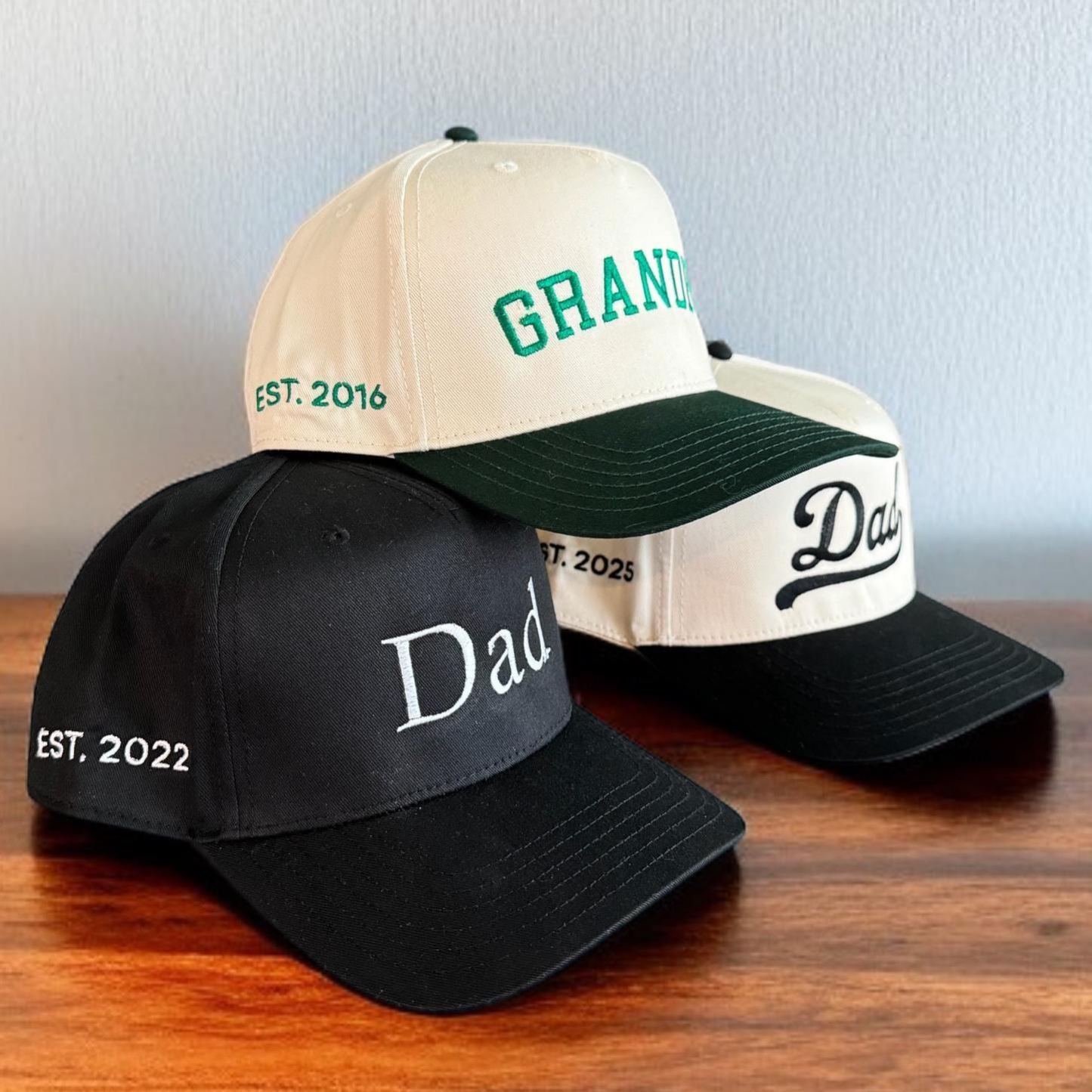 Sombrero de papá personalizado - Gorra bordada personalizada con fecha - Regalo del Día del Padre - Regalo para el marido - Regalos para nuevos papás - Abuelo presente - mymoonlampes
