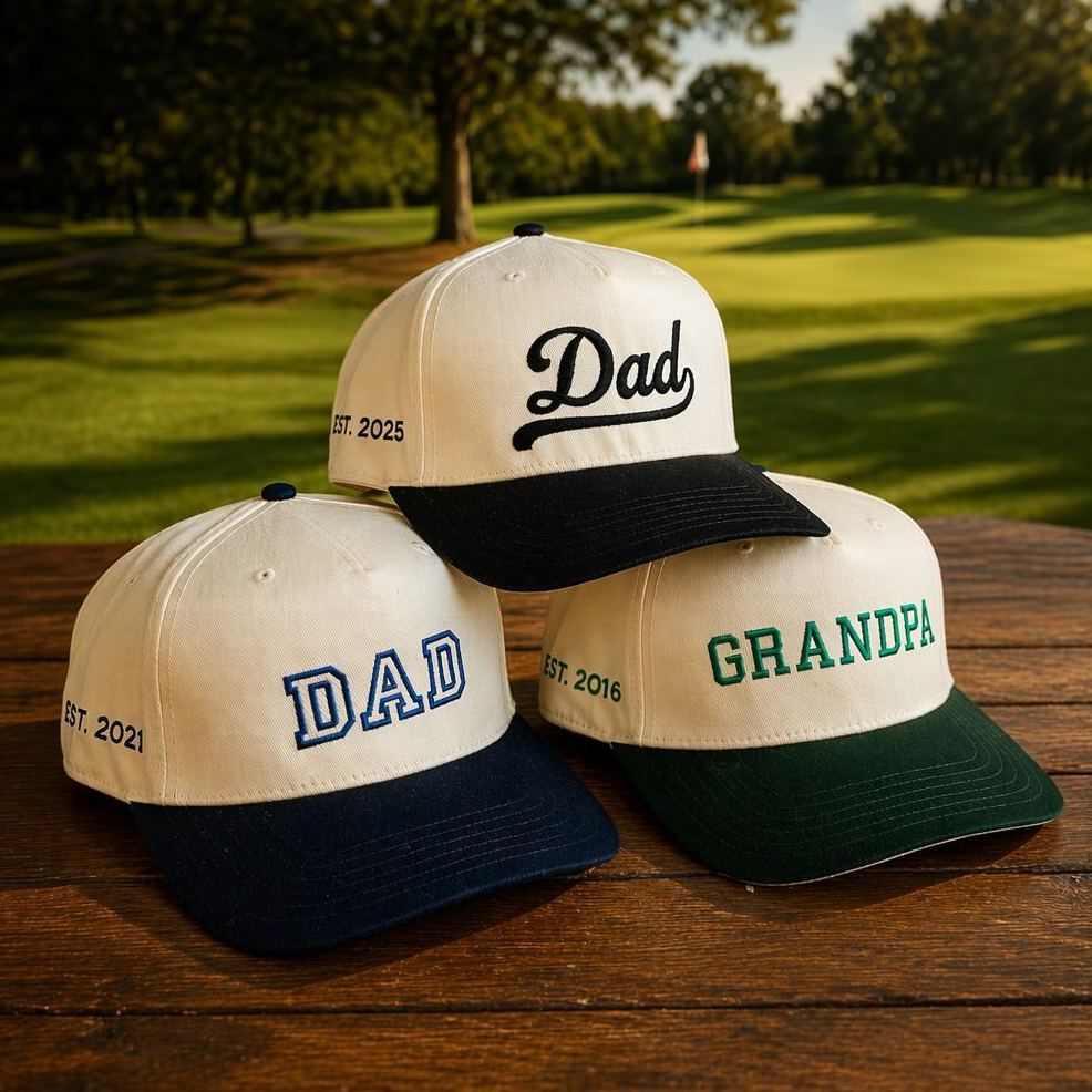Sombrero de papá personalizado - Gorra bordada personalizada con fecha - Regalo del Día del Padre - Regalo para el marido - Regalos para nuevos papás - Abuelo presente - mymoonlampes