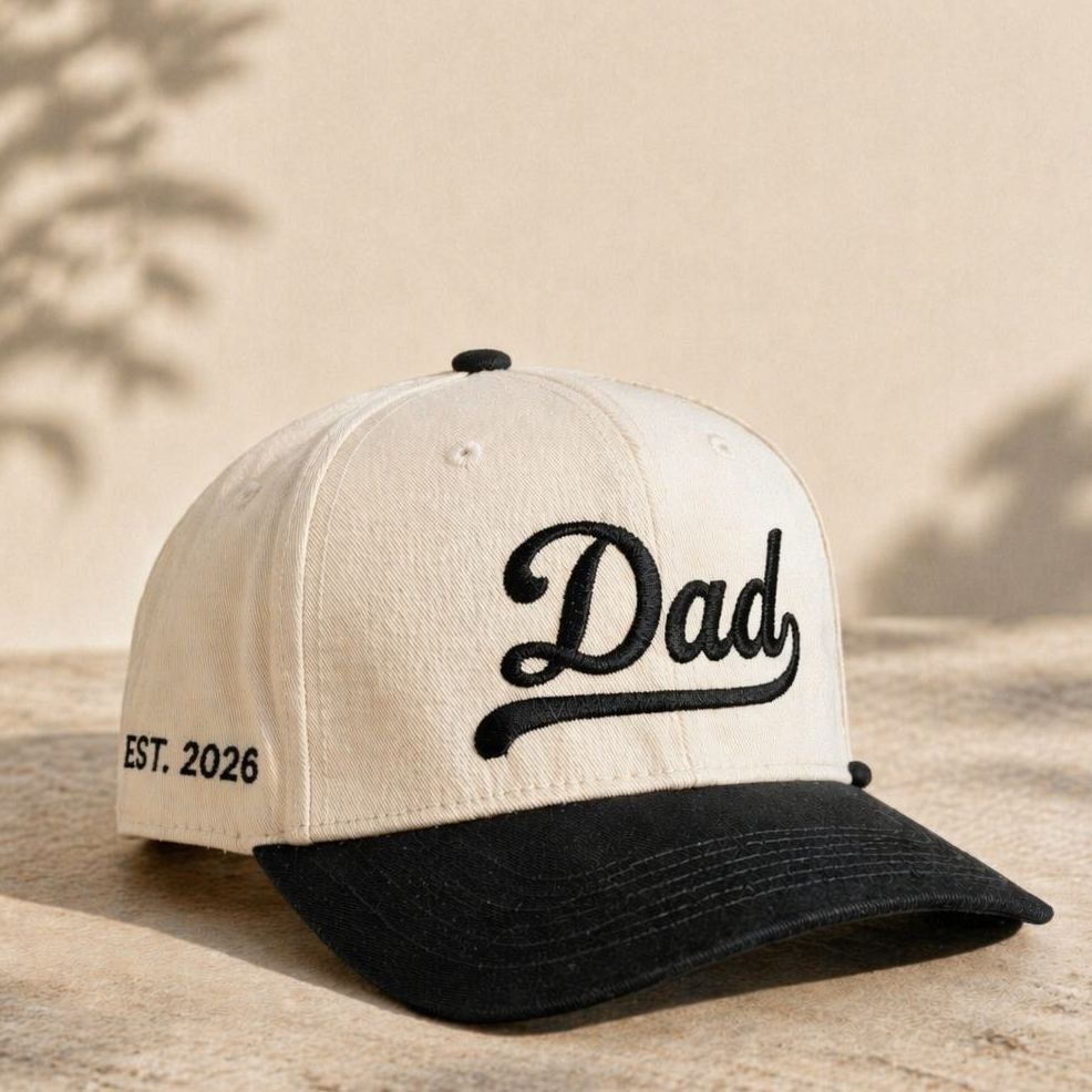 Sombrero de papá personalizado - Gorra bordada personalizada con fecha - Regalo del Día del Padre - Regalo para el marido - Regalos para nuevos papás - Abuelo presente - mymoonlampes
