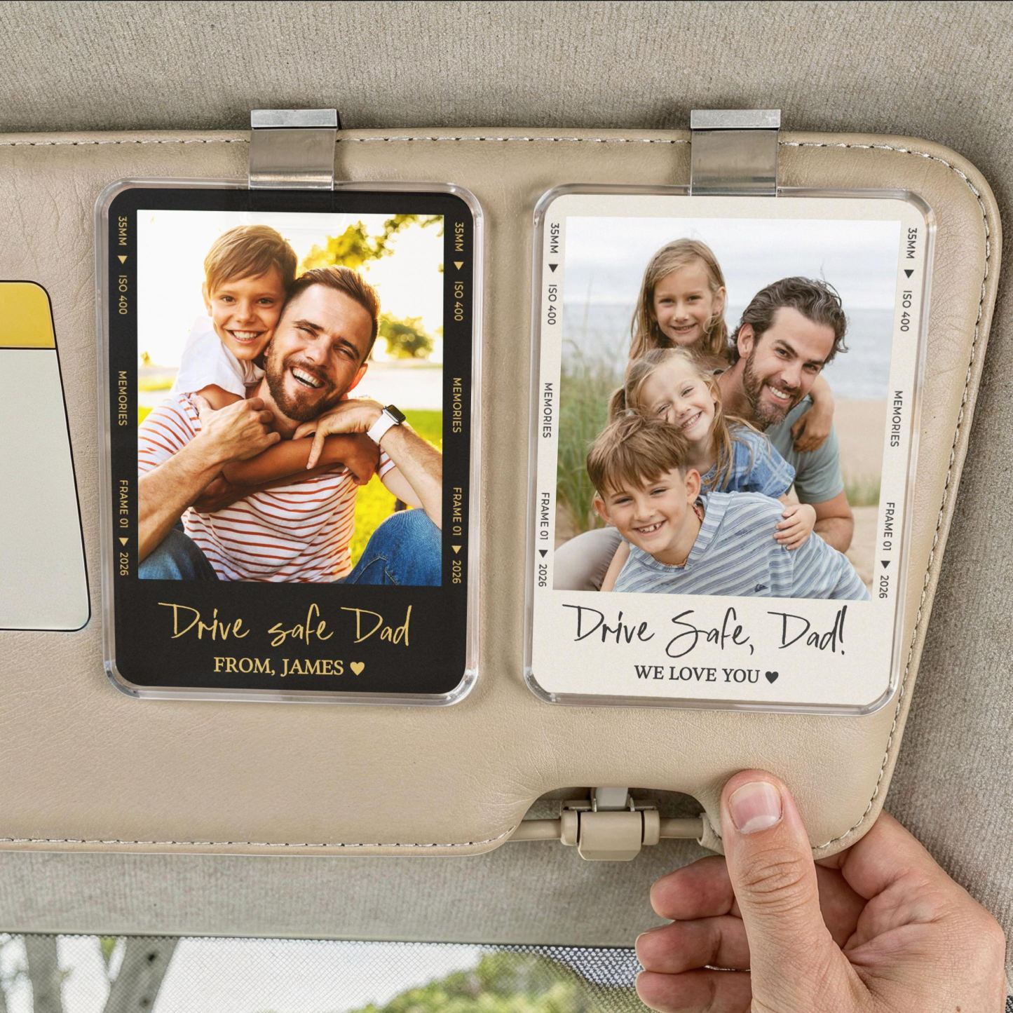 Regalo del Día del Padre para Papá: Clip para parasol de coche con foto, Conduce con seguridad, Papá, Clip para parasol de coche con foto, Regalo para - mymoonlampes