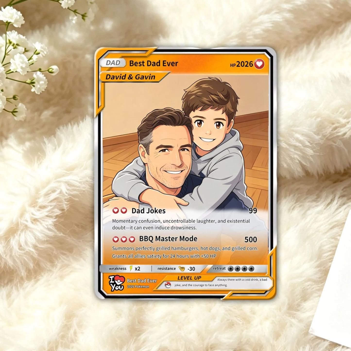 Tarjeta del Día del Padre, Tarjetas de póquer personalizadas, Foto personalizada a tarjeta Holo, Regalos del Día del Padre para papá - mymoonlampes