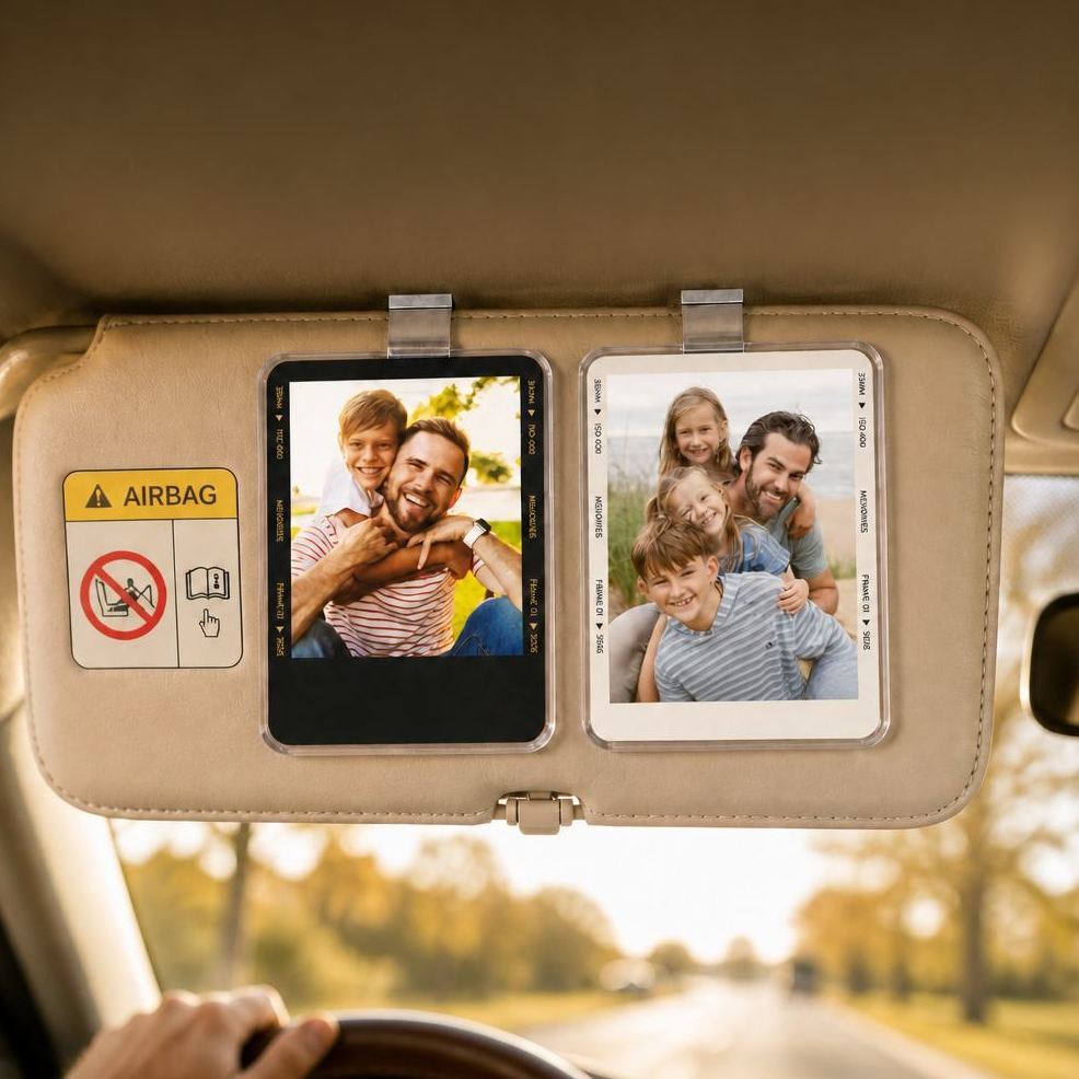 Regalo del Día del Padre para Papá: Clip para parasol de coche con foto, Conduce con seguridad, Papá, Clip para parasol de coche con foto, Regalo para - mymoonlampes