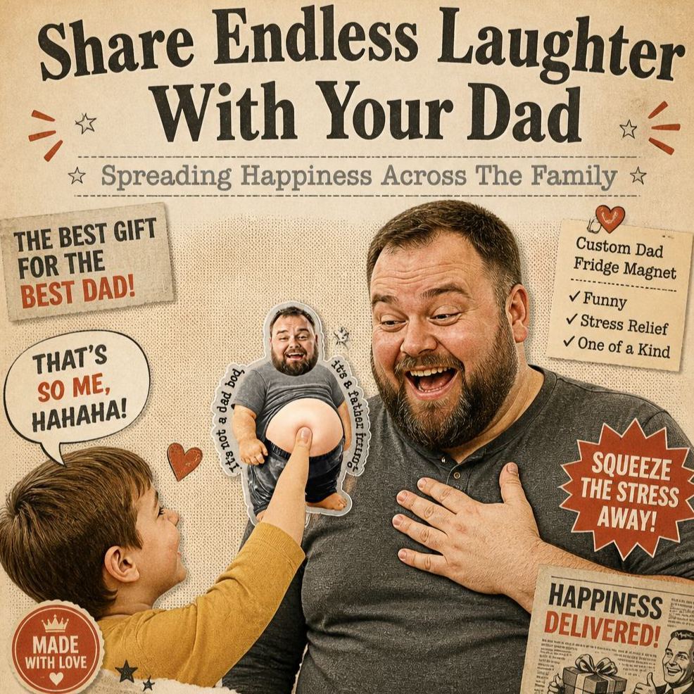 No Es Un Cuerpo De Papá, Es Una Figura Paterna - Regalo Divertido Del Día Del Padre - Imán De Nevera Personalizado - mymoonlampes