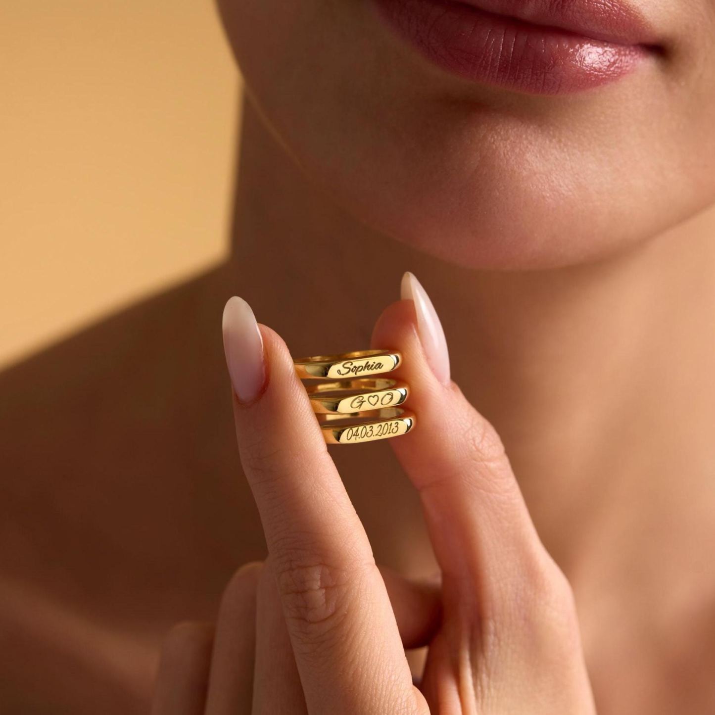 Anillo De Nombre Personalizado, Anillo De Nombre Delicado, Anillo Grabado, Joyería De Nombre, Anillo De Nombre, Anillo Para Mujeres, Regalo Para Ella - mymoonlampes