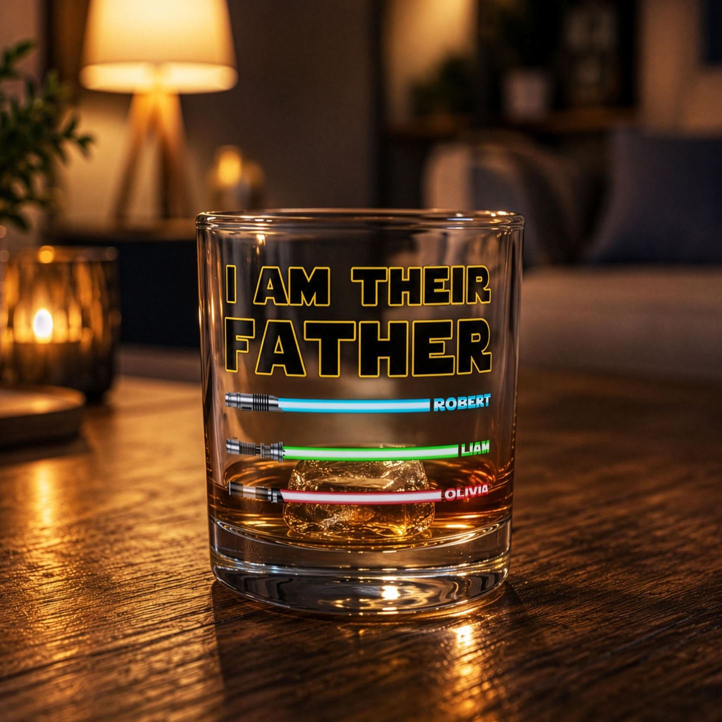 Regalos Del Día Del Padre De Los Niños, Soy Su Padre, Regalos Personalizados Para Papá, Vaso De Whisky Con Nombres De Niños, Regalo De Cristal De Sable De Luz Para Papá - mymoonlampes