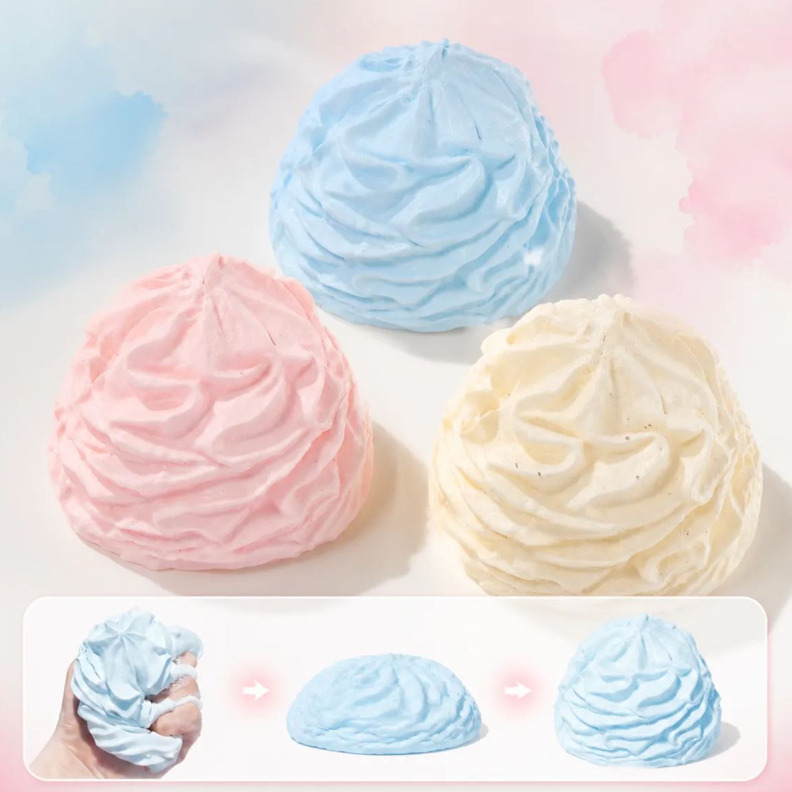 Juguete Blando De Rollo De Crema, Juguete Blando De Pastel De Crecimiento Lento Para Apretar