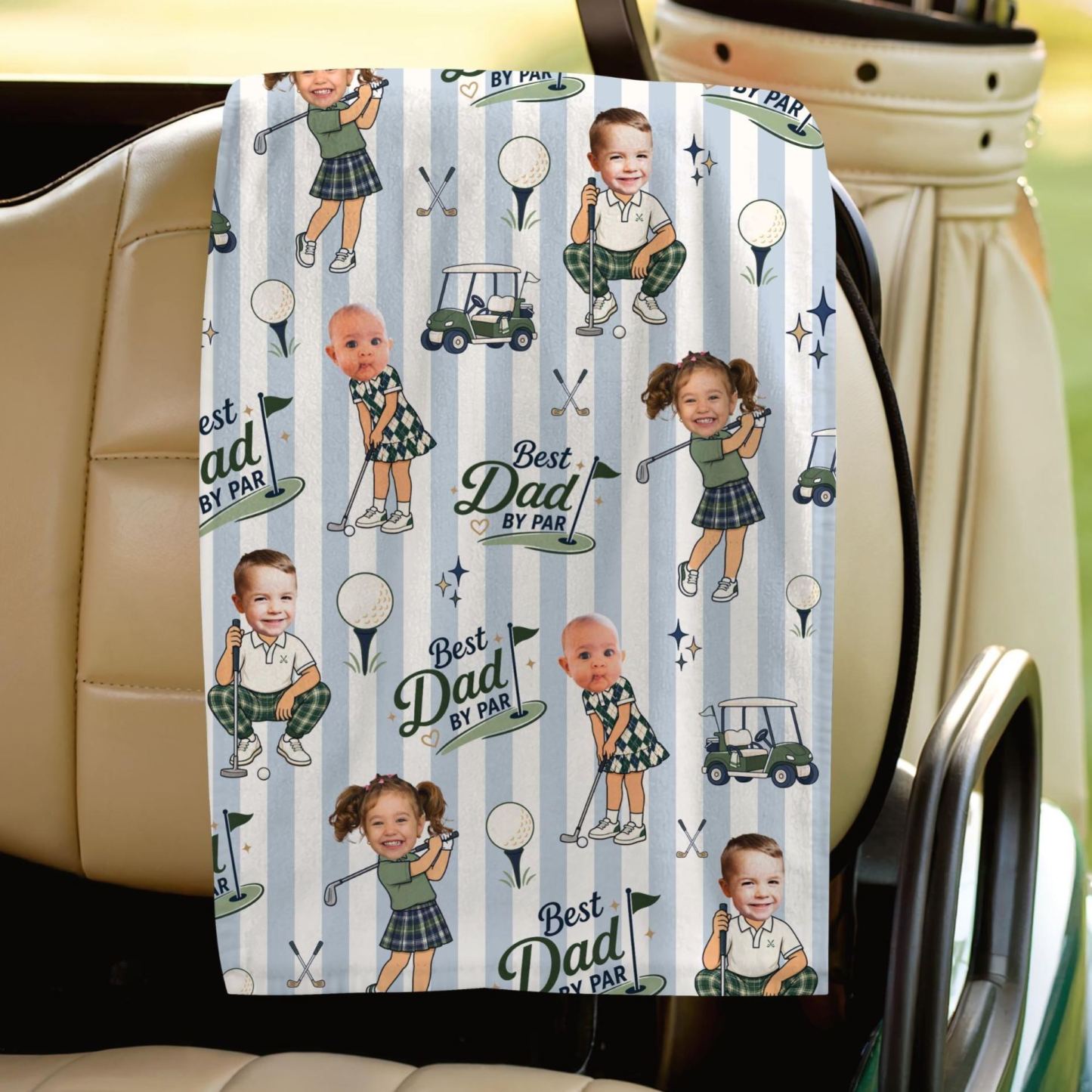 Toalla De Golf Personalizada, Regalo Personalizado Para Papá De Parte De Los Niños, Recuerdo De Golf Para El Día Del Padre. - mymoonlampes