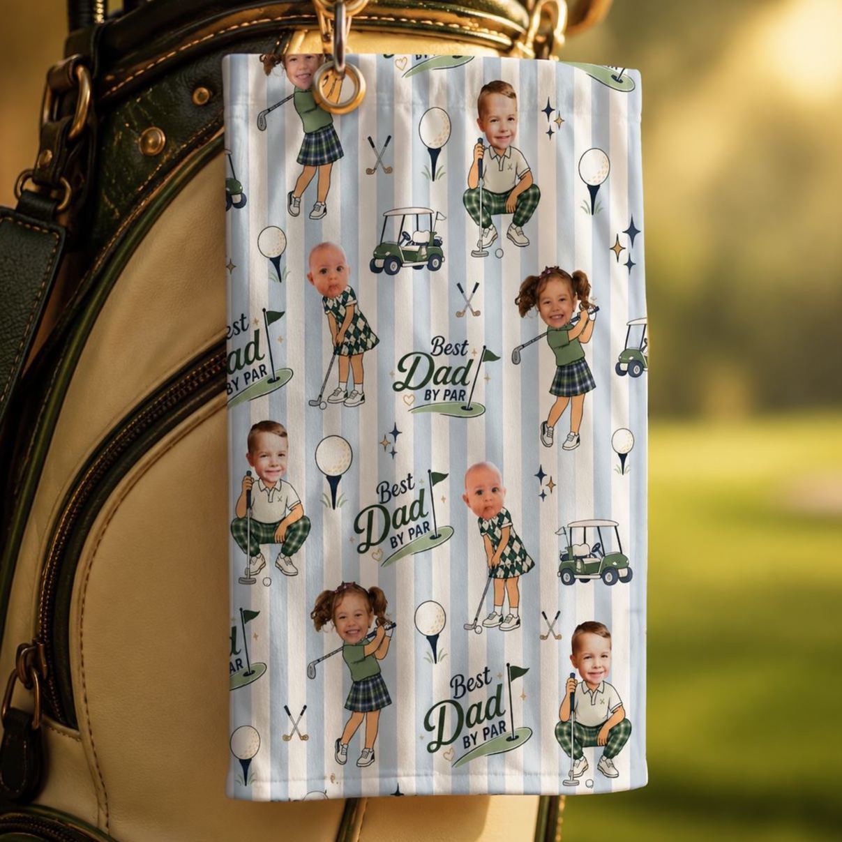 Toalla De Golf Personalizada, Regalo Personalizado Para Papá De Parte De Los Niños, Recuerdo De Golf Para El Día Del Padre. - mymoonlampes
