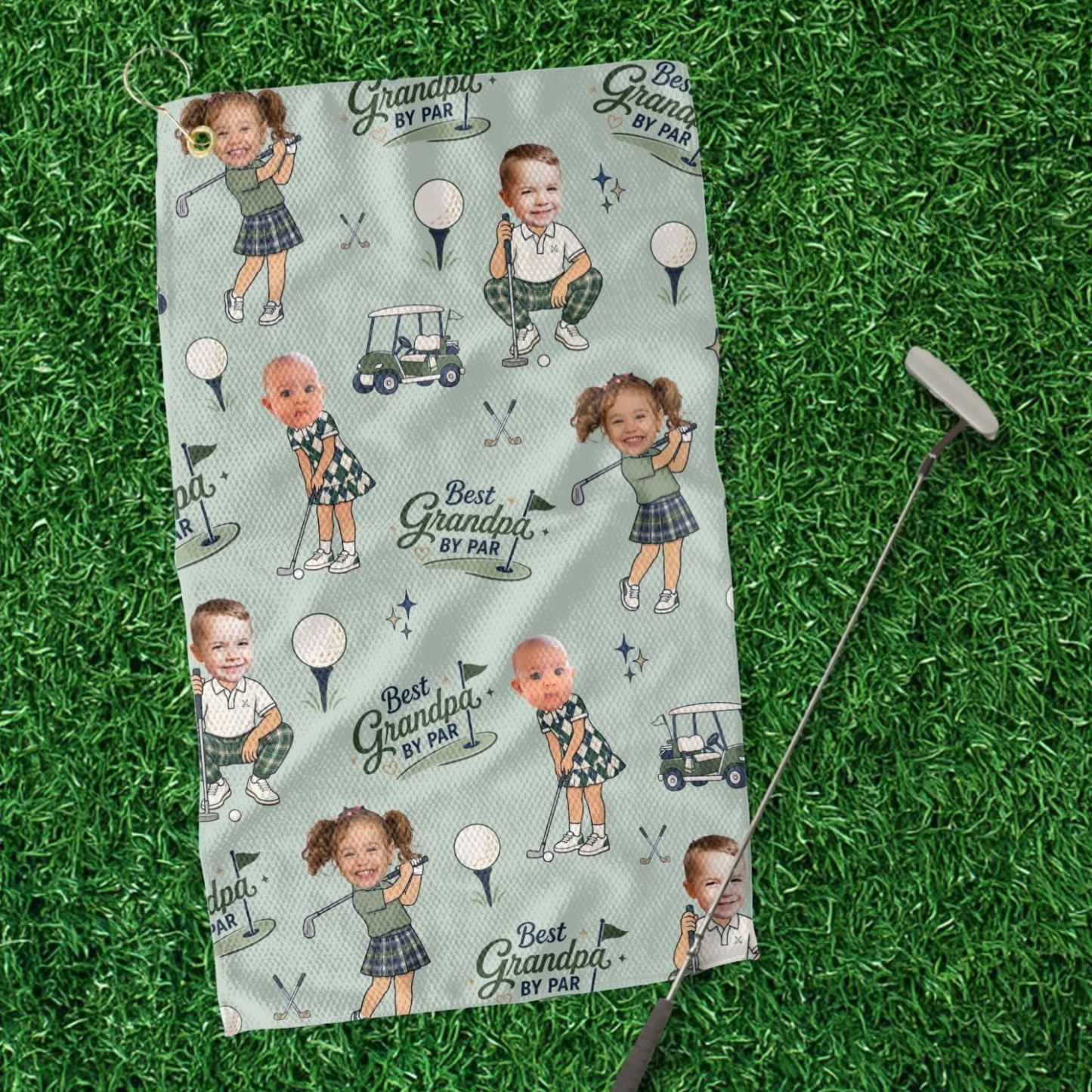 Toalla De Golf Personalizada, Regalo Personalizado Para Papá De Parte De Los Niños, Recuerdo De Golf Para El Día Del Padre. - mymoonlampes