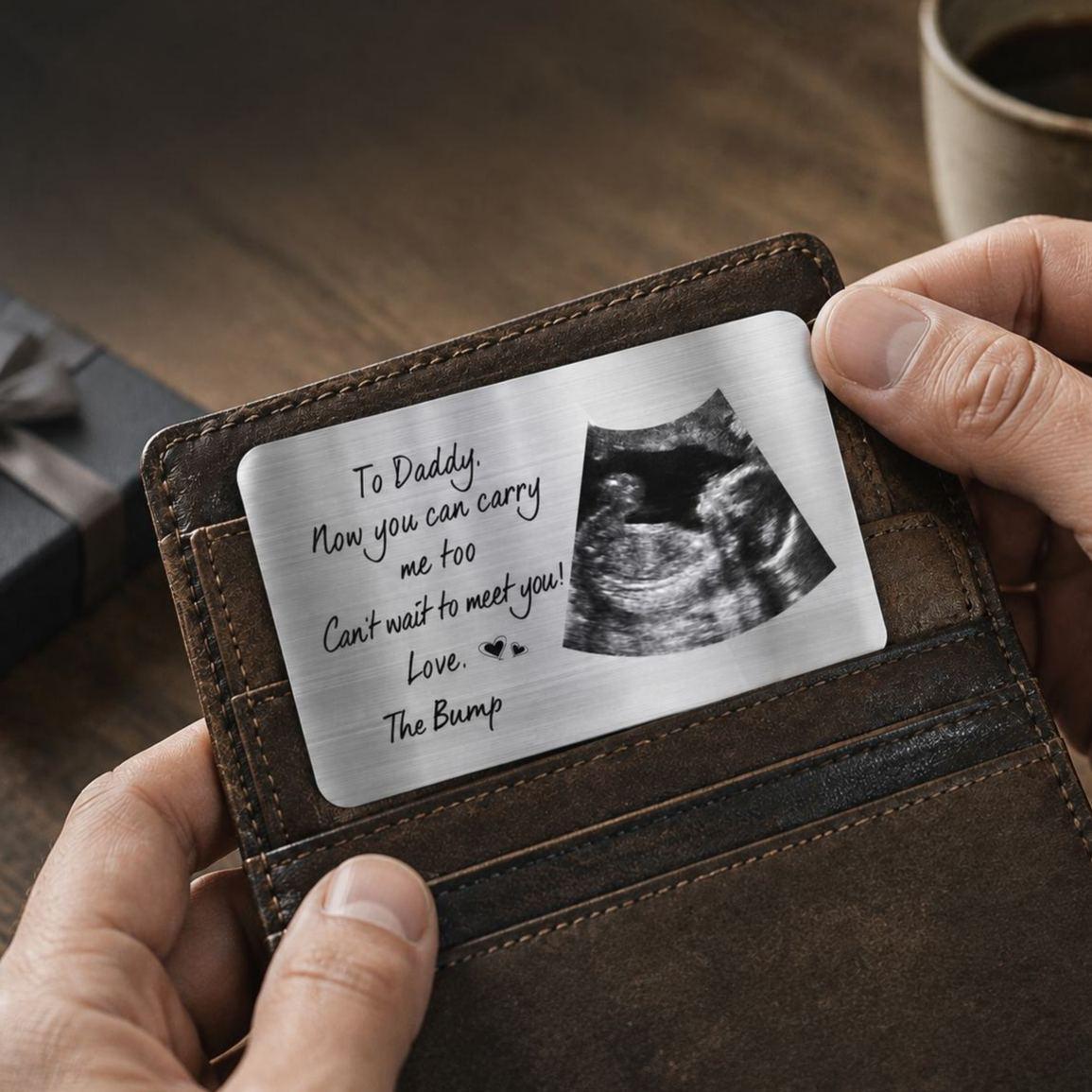 Tarjeta De Billetera De Papá Personalizada Con Foto "Ahora También Puedes Llevarme" Cartera De Metal Insertar Regalo Del Día Del Padre - mymoonlampes