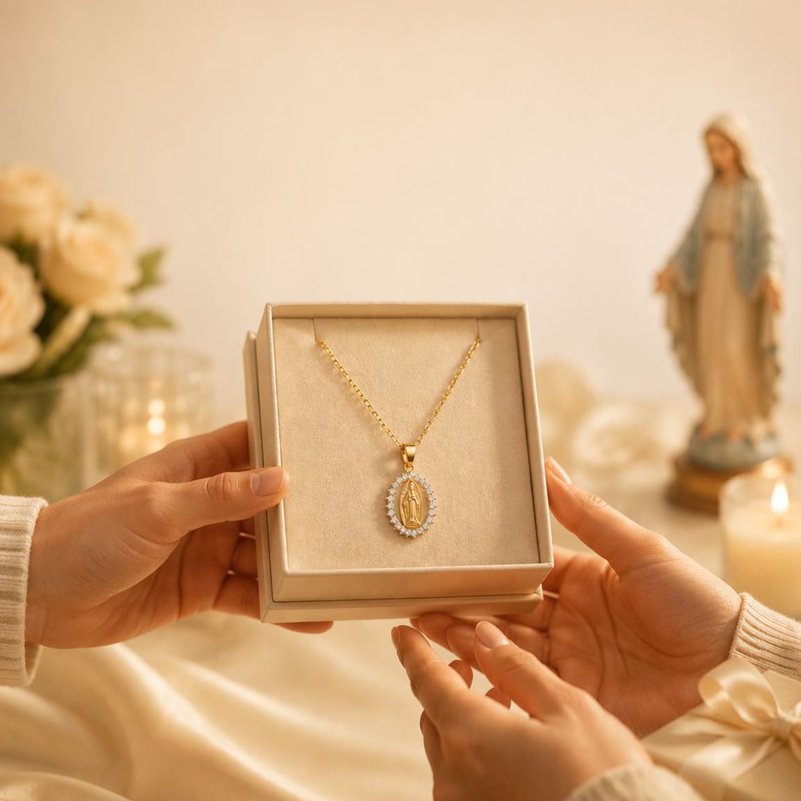 Collar Con Colgante De Fe En Tono Dorado – Regalo De Joyería Religiosa Inspiradora - mymoonlampes