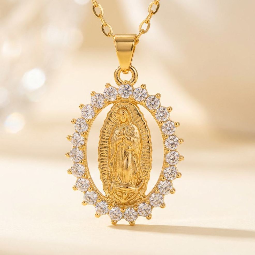 Collar Con Colgante De Fe En Tono Dorado – Regalo De Joyería Religiosa Inspiradora - mymoonlampes