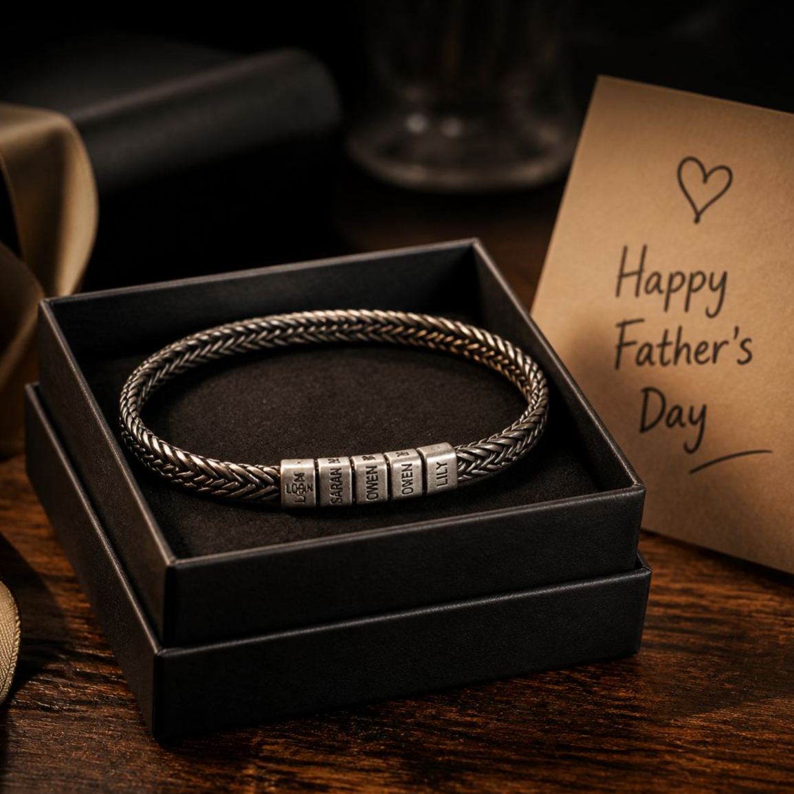 Pulsera Personalizada Para Hombre, Regalo Para Marido, Pulsera De Acero Inoxidable Para Papá Con Nombre De Niños, Pulsera Con Apellido, Pulsera Personalizada Para Papá
