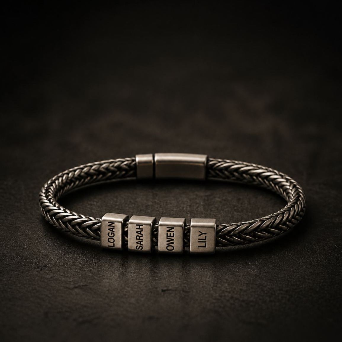 Pulsera Personalizada Para Hombre, Regalo Para Marido, Pulsera De Acero Inoxidable Para Papá Con Nombre De Niños, Pulsera Con Apellido, Pulsera Personalizada Para Papá - mymoonlampes