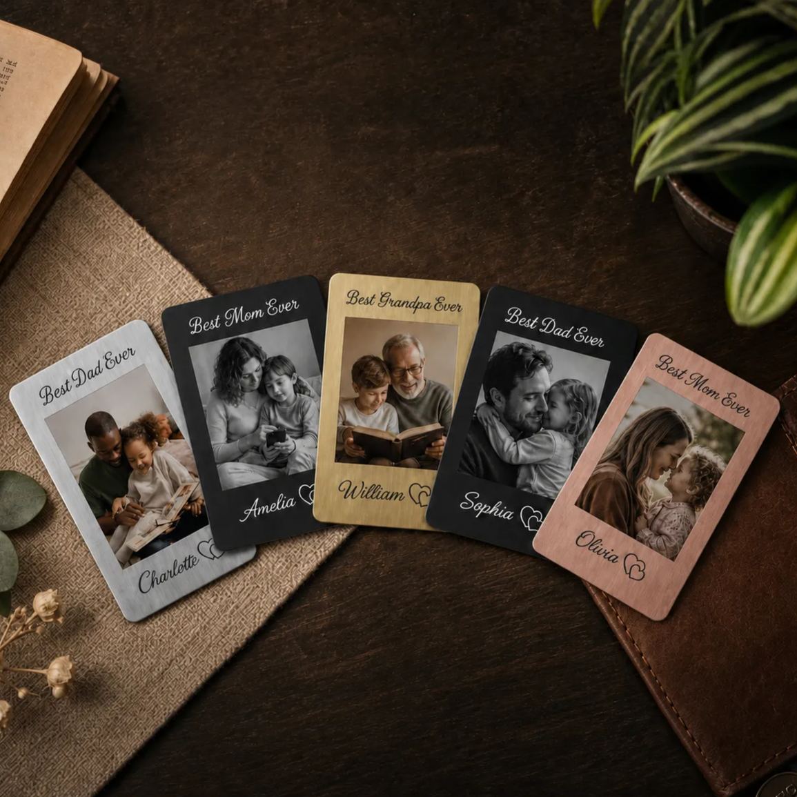 Tarjeta De Billetera Con Foto Para Papá, Regalo Del Día Del Padre, Tarjeta De Billetera De Metal Personalizada Para Papá, Regalo De Cumpleaños De Papá De Su Hijo, Recuerdo único De Papá