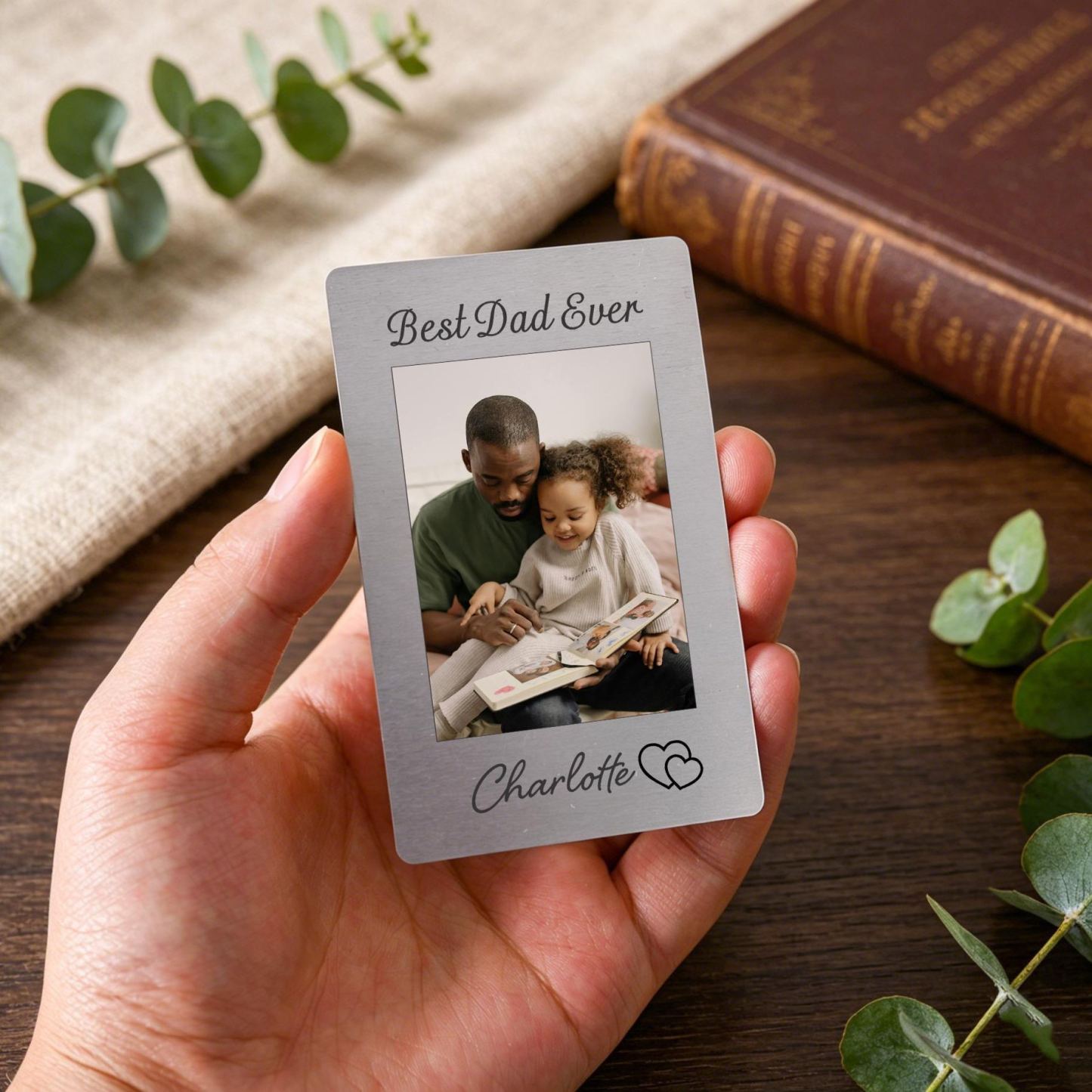 Tarjeta De Billetera Con Foto Para Papá, Regalo Del Día Del Padre, Tarjeta De Billetera De Metal Personalizada Para Papá, Regalo De Cumpleaños De Papá De Su Hijo, Recuerdo único De Papá - mymoonlampes