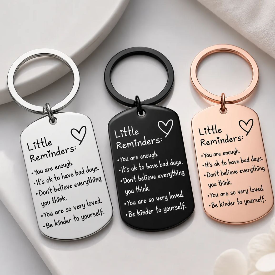 Llavero Con Pequeños Recordatorios Inspiradores, Llavero Estándar Con Pequeños Recordatorios Inspiradores, Etiqueta De Perro De Acero Inoxidable, Regalos Para Amigos